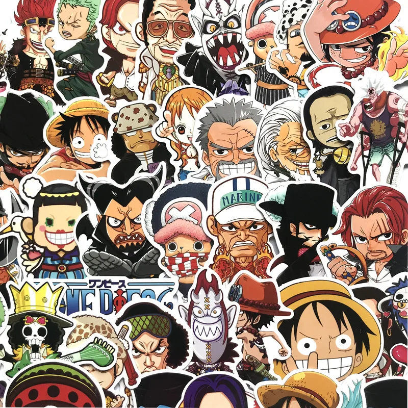 60 шт. Мультфильм Аниме one piece водонепроницаемые наклейки ПВХ для детский Багаж автомобиль Guaitar скейтборд телефон ноутбук велосипед мото стикер