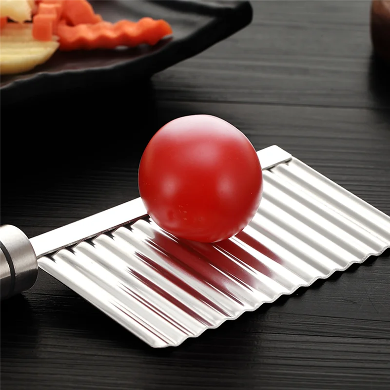 Couteau ondulé multifonctionnel en acier inoxydable, dispositif de coupe de  pommes de terre, couteau ondulé, outil pour fruits et légumes - AliExpress