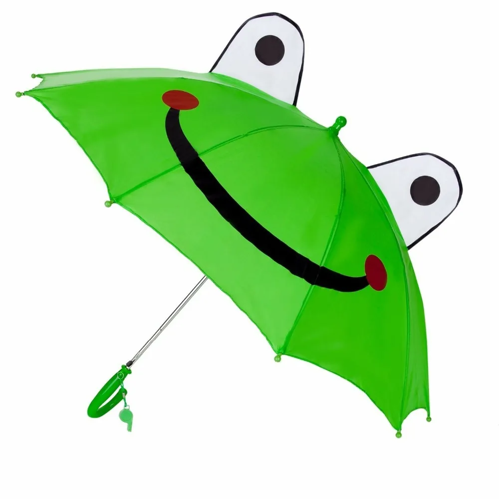 Милый мультяшный зонтик с животными для детей, детские уши, улыбка, лягушка