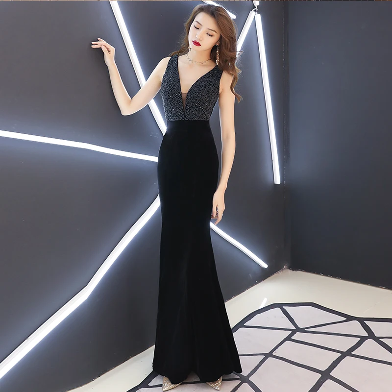 С открытыми плечами, для молодых девушек, сетка, Qipao, глубокий v-образный вырез, длина до пола, длинное вечернее платье, бисер, блестки, высокий разрез, сексуальное, Cheongsam