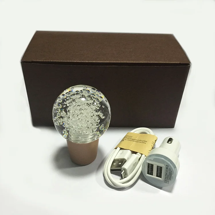 55mm Colorful Round Crystal Ball Style Touch Activated LED Shift Knob