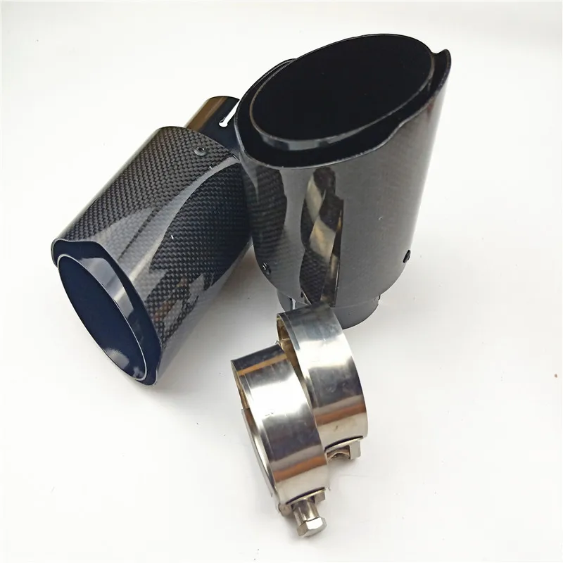 

1 Piece Car Styling Matt / Glossy Carbon + Black Akrapovis Exhaust Tips for Universal Rear Diffuser Exhaust Muffler Nozzle Tails