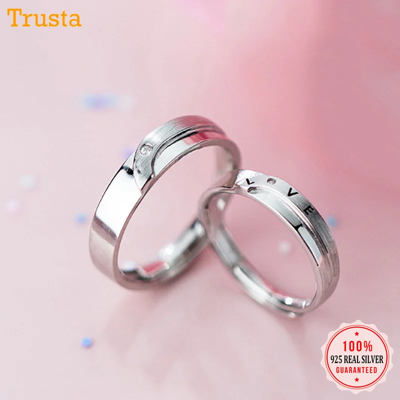 Trusta 100% 925 пробы серебряное кольцо набор ювелирные изделия для мужчин и женщин
