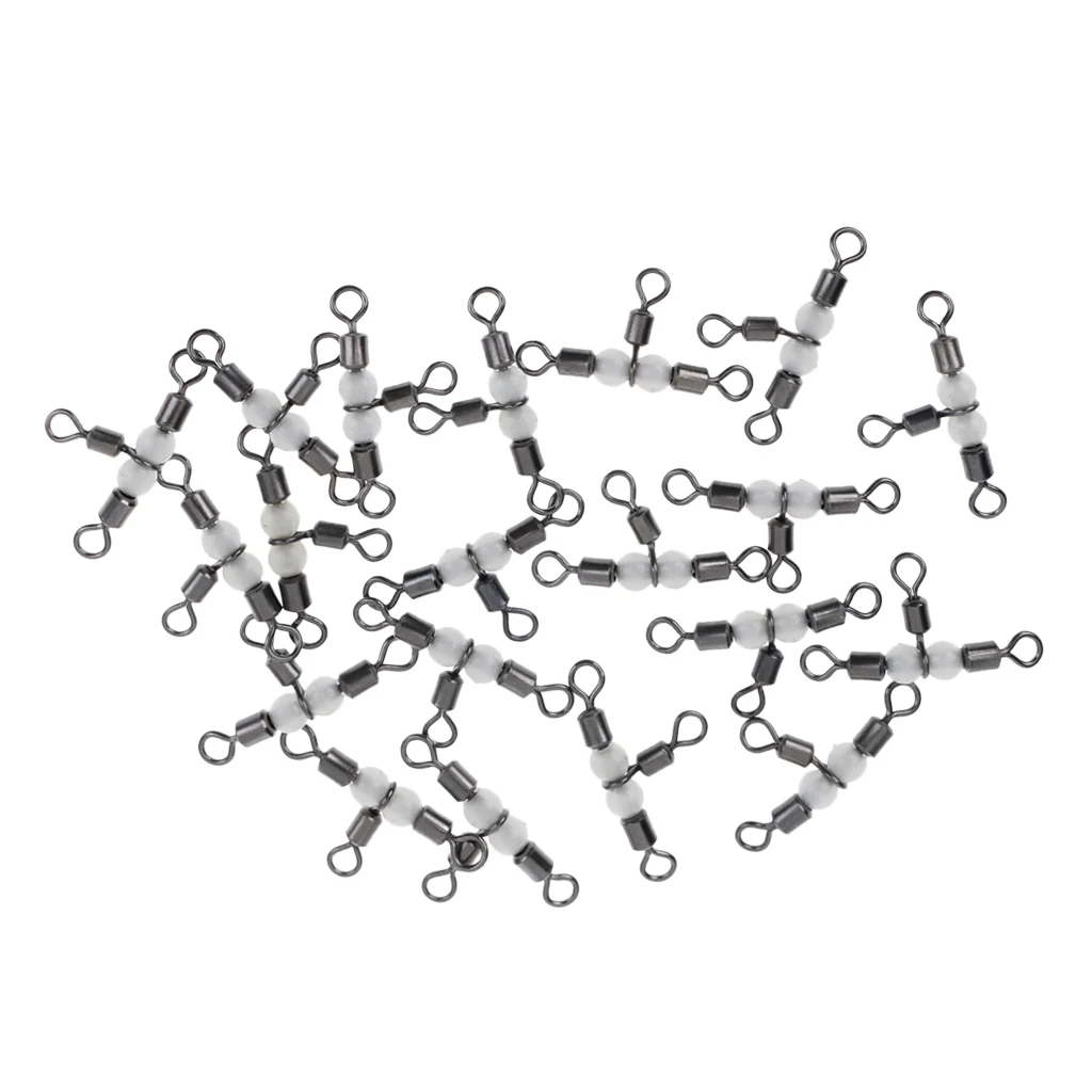 

Set of 40 Pieces Three Way Swivels Connector 3 way T-Turn Swivels Bass Tool
