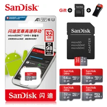SanDisk micro sd 128 Гб 64 Гб 100 МБ/с./с 32 ГБ 16 ГБ TF usb флеш-карта памяти microsd класс 10 карта памяти флеш-накопитель с адаптером