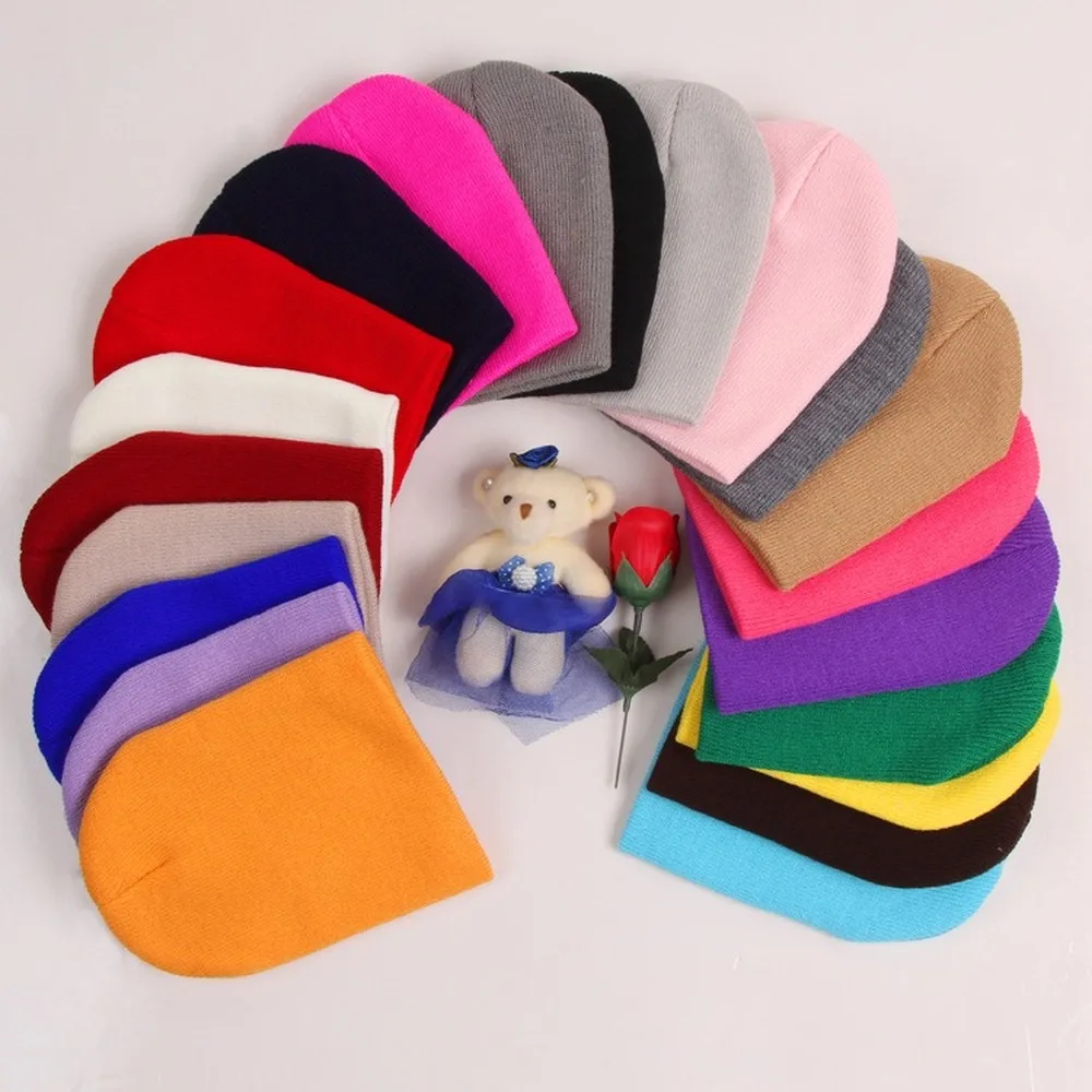 New Winter Baby Hat Kids Hat for Girls Boys Child Knitted Hat Cotton Warmer Children