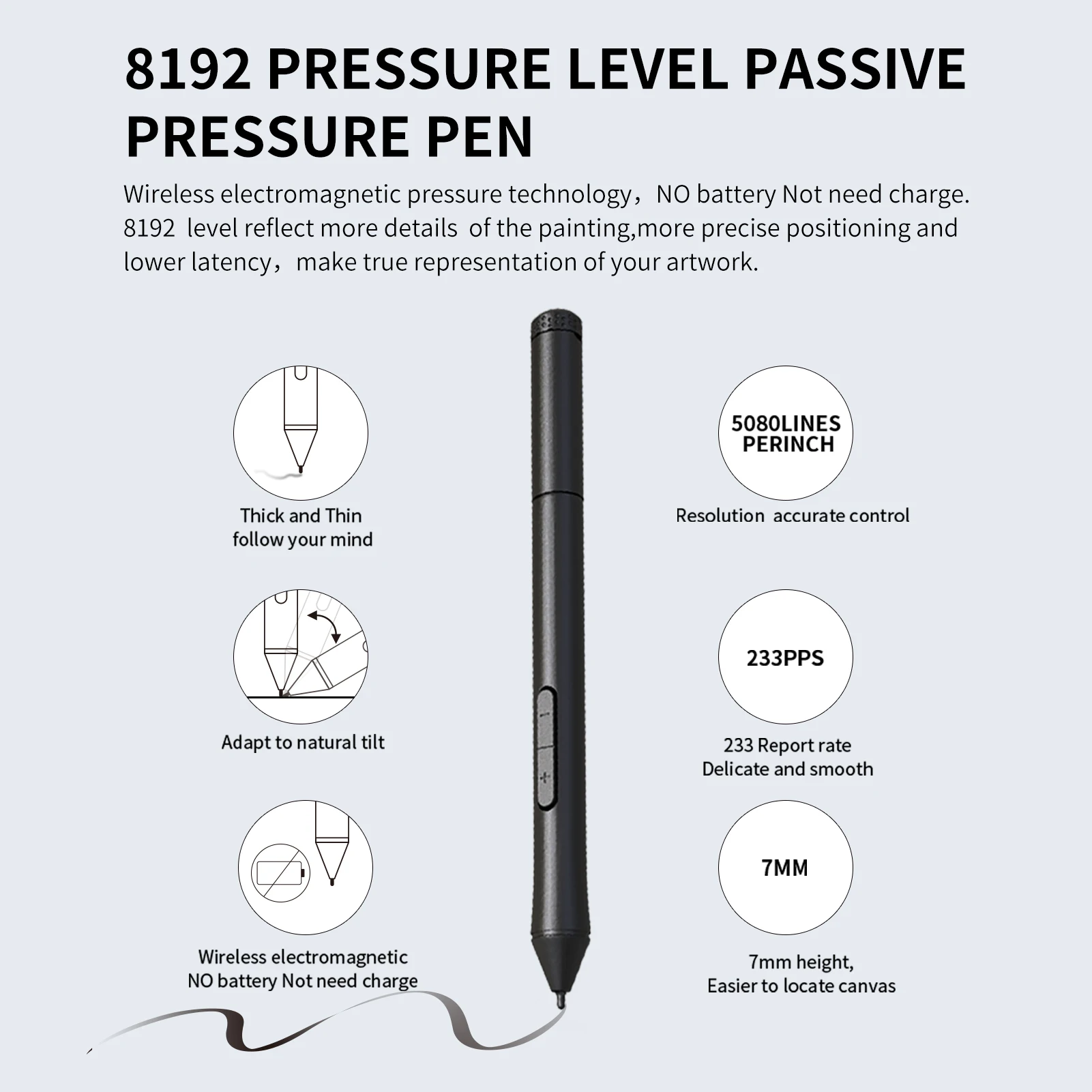 10moons G10 Master Graphic Tablet 8192 Levels 5080 LPI Digital Drawing Tablet No need charge Pen Tablet Support Android Phone - Image 4