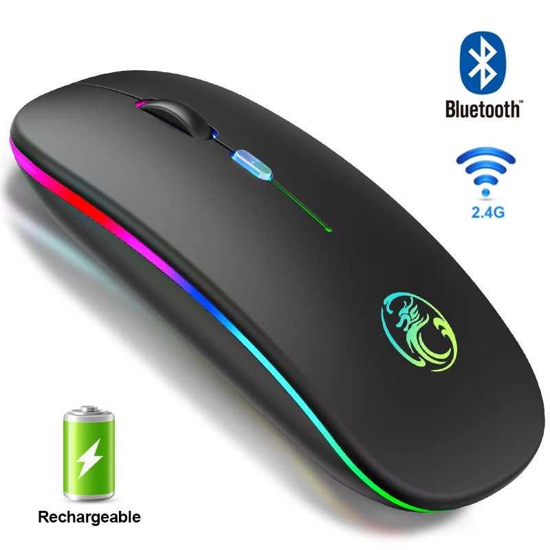 Mouse Wireless Mouse Bluetooth Mouse Wireless Per Computer Rgb Ricaricabile Ergonomico Led Retroilluminato Mause Mouse Silenzioso Per Pc Portatile