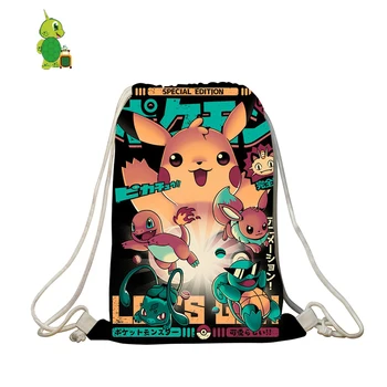 

Mochila Pokemon Pikachu Drawstring Backpack Bookbag Travel Backpack School Bags Storage Backpack Women Men Softbackb Ita Bag