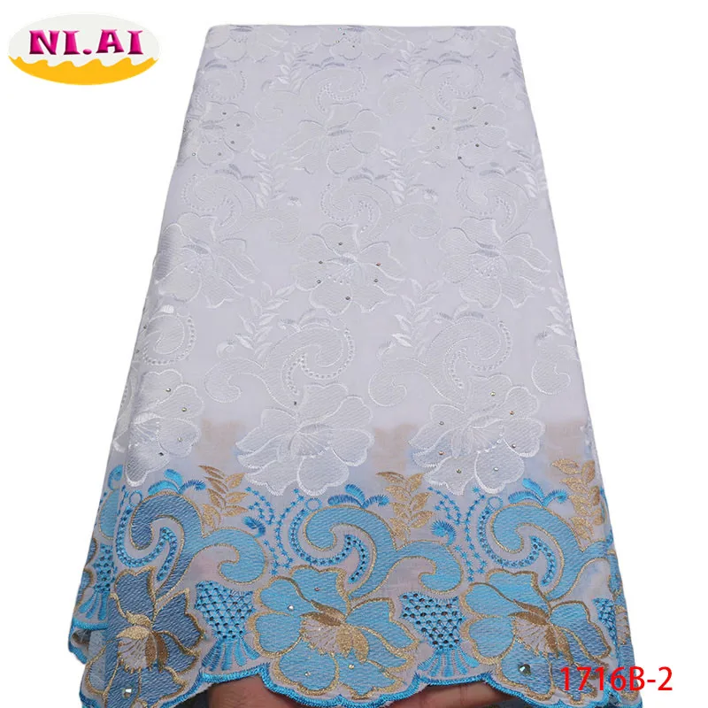 Высокое качество швейцарская вуаль кружева в швейцарском стиле Tissu Dentelle белые нигерийские кружевные ткани африканские платья для женщин NA1716B-1