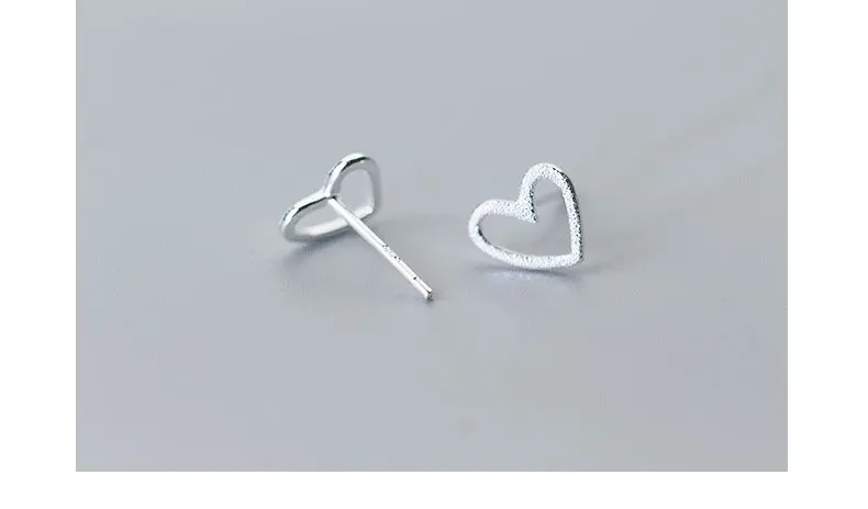 La Monada Heart Stud Earrings For Women Silver 925 Heart Frosted Fine Women Earrings Jewelry Stud Earrings 925 Sterling Silver