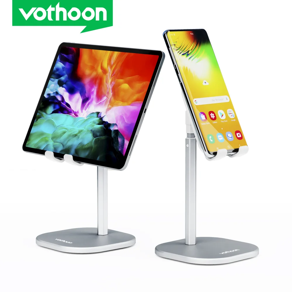 mobile finger holder Vothoon Desk Mobile Phone Holder Stand For iPhone Samsung Xiaomi Universal Adjustable Metal Desktop Table Tablet Holder Stand mobile stand holder