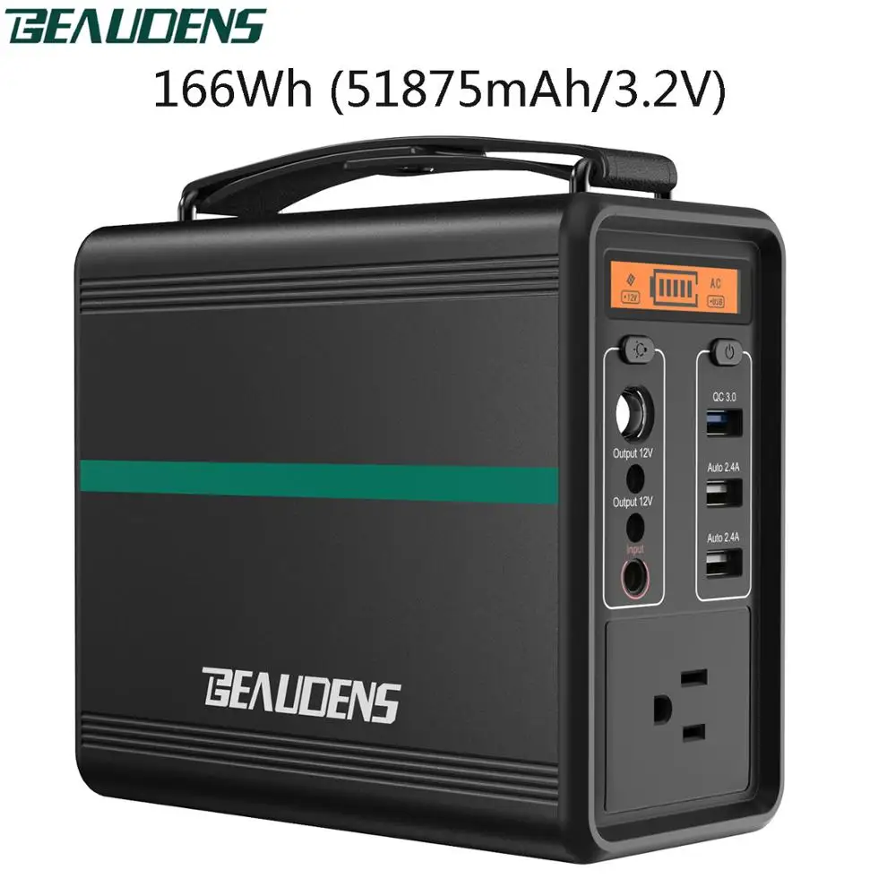 Beaudens B-1502 166Wh/51875mAh AC/DC/USB 12V Портативная электростанция портативная перезаряжаемая Солнечная энергия для автомобиля кемпинга на открытом воздухе