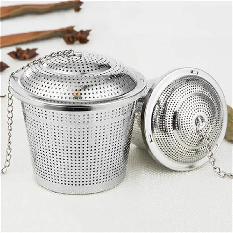 silver Ситечко для чая из нержавеющей стали для горячего супа, коробка для специй, кухонный инструмент, приправа, разделительная корзина, фильтр, дуршлаг, ситечко - Цвет: silver