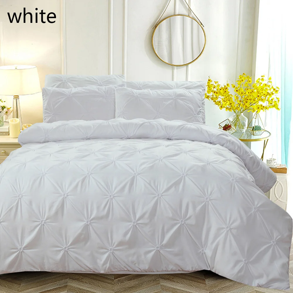 

King Size Beeding set Luxury Cover Pinch Pleat Brief Queen Bed Linen set Comforter Cover Set With Pillowcase 3pcs 2pcs