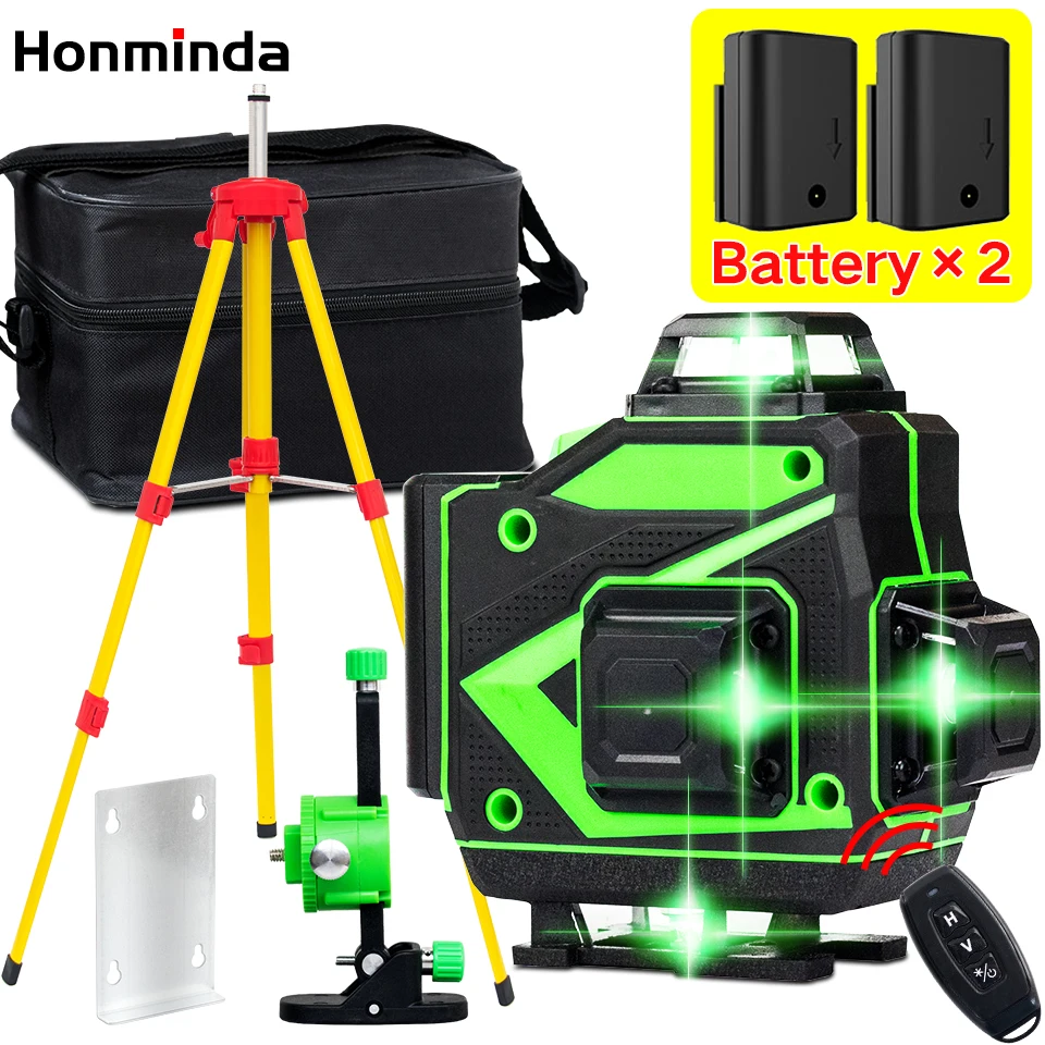 Honminda 16 Lines 4D Green Laser Level Horizontal And Vertical Cross With Auto Self-Leveling Powerful Line | Инструменты