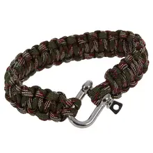 Открытый веревка для выживания спортивный из нержавеющей стали u-образный Манильский стиль парашютный шнур браслет вязаный(джунгли камуфляж
