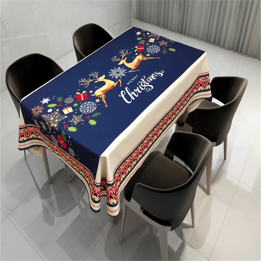 

Wholesale Restaurant Christmas Waterproof Anti-fouling Tablecloth New Year Merry Christmas Decorations for Home Navidad Natal