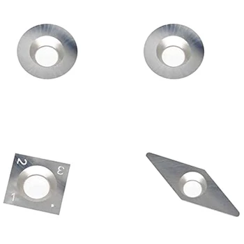 

4Pcs Tungsten Carbide Cutters Inserts Set Combination Set for Wood Lathe Turning Tools,(Include Square,Round and Diamond Shaped