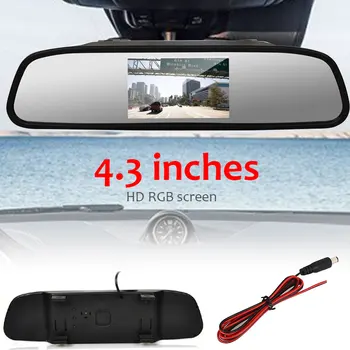 

Reversing Display Rearview Mirror Display Durable Car Rearview Mirror Vehicle Automotive 4.3" Cars Universal