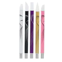 5 шт металлическая акриловая ручка для дизайна ногтей Силиконовая ручка для рисования ногтей кисть для дизайна ногтей