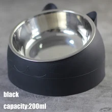  Cat Dog Bowl 15 Degrees Raised Stainless Steel Cat Bowls Safeguard Neck Puppy Cat Feeder Non-slip Crash Elevated Cats ​Food Bowl 