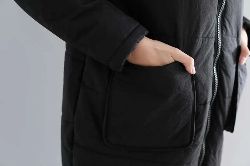 

Photo Shoot 2019 Winter New Style Plus-sized Womenswear Size Loose And Plus-sized WOMEN'S Dress Hooded Cotton-padded Clothes Mid