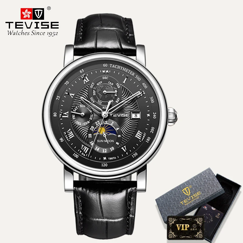 2021 New TEVISE WristWatch Men Business Automatic Mechanical Watch Fashion Luxury Tourbillon Sport Men Watches Relogio Masculino 