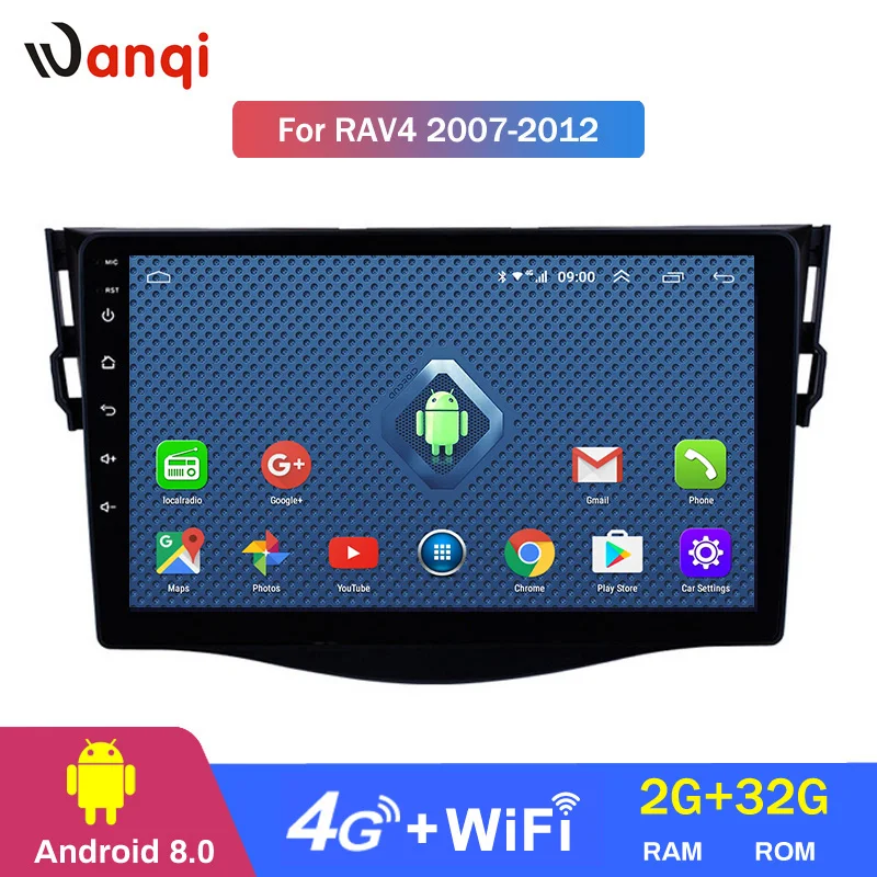 4G Lte все Netcom 9 дюймов Android 8,0 Автомобильный gps навигатор для Toyota RAV4 2007-2012 стерео аудио Радио Видео Bluetooth