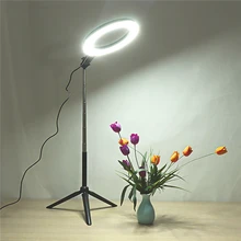 Светодиодный кольцевой светильник для селфи с регулируемой яркостью для фотосъемки 3500-5500 k, лампа для фотостудии с держателем для телефона, usb-разъем, штатив, заполняющий светильник s