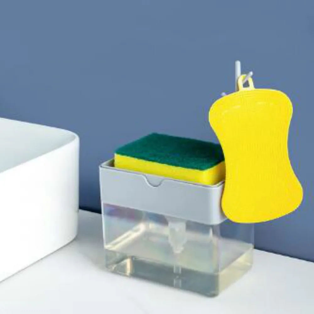 

Manual Push Soap Dispenser Sponge Pump New Creative Kitchen Cleaning Fluid Pump Soap Dispenser Cleaning 2 In 1 MJ710