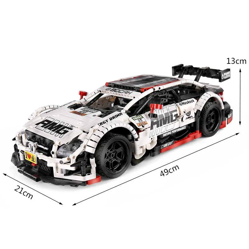 Новый MOC Technic C63 спортивный автомобиль 6687 LED RC Мотор мощность функция Fit Lepinblocks