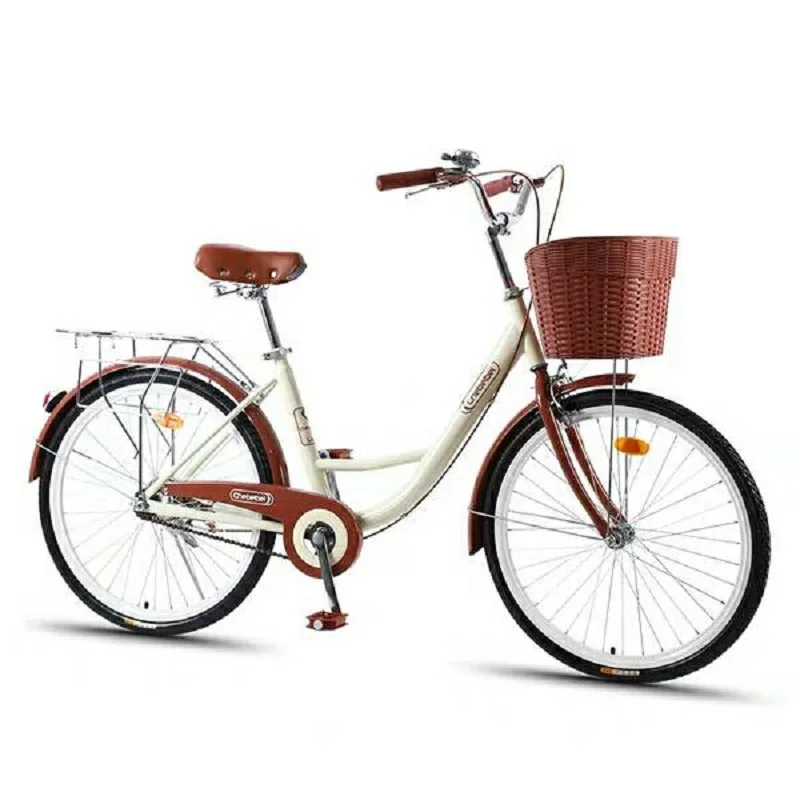 26/24-inch Variable Speed Adult Aluminum Alloy Bicycle Sports and Entirement Riding Beautiful Colour Gift for Girls Walking - Цвет: rice