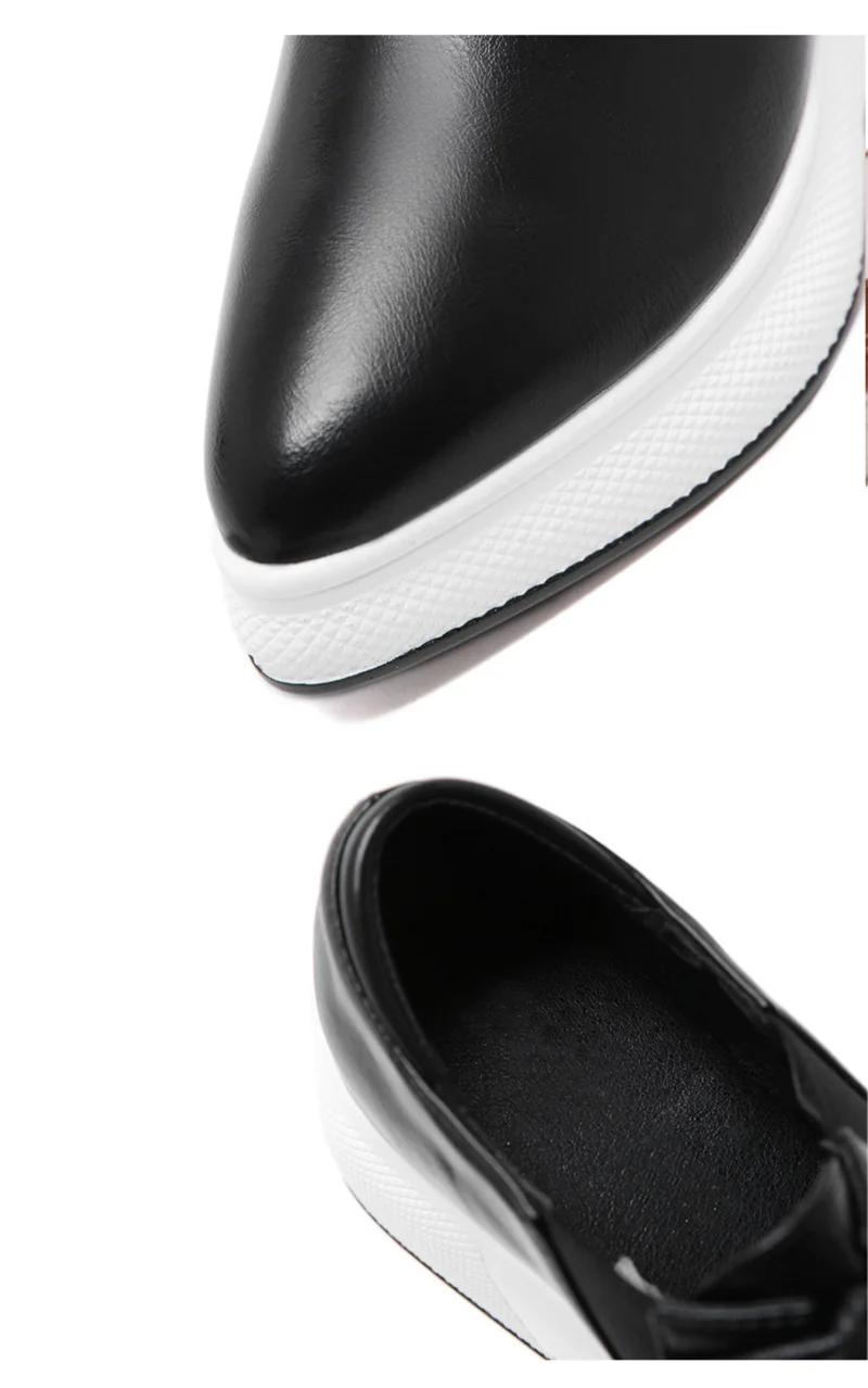 Обувь из натуральной кожи; женские кроссовки на плоской платформе; повседневная женская обувь из воловьей кожи; цвет черный, белый; A1933