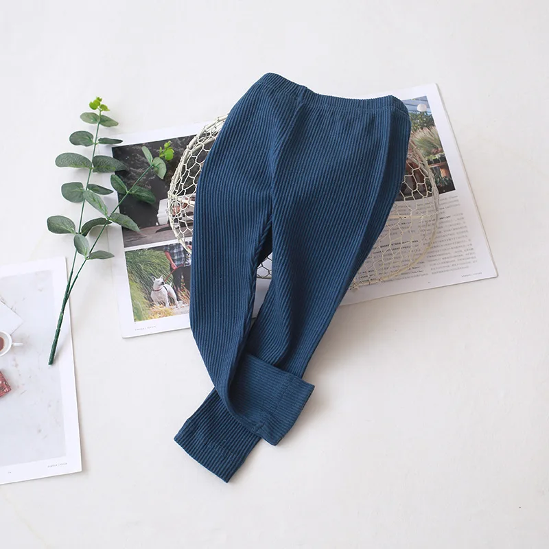 denimblue Осенние леггинсы для маленьких девочек повседневные узкие длинные штаны детские брюки с эластичной резинкой на талии леггинсы для малышей повседневная детская одежда - Цвет: denimblue