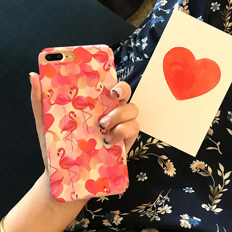 Фламинго шаблон чехол для iphone 7 совместимый apple X XS 6 6s 8 6Plus Plus 7Plus 8Plus Жесткий ПК