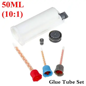 

AB 50ml 10:1 Glue Cartridge Manual Dispense G un Cartridge Tube Disposable Epoxy Resin Dual Glue Cartridge with 2x Mixing Nozzle