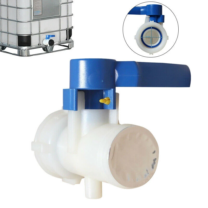 IBC Tank Adapter S60x6 Coarse Thread Drain Container Blue Handle