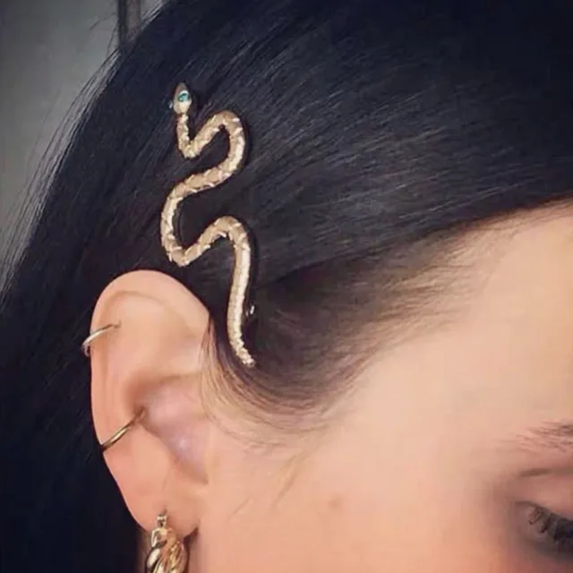 Metal Snake Shape Bobby Pins Punk Gold Tone Animal Hair Accessories Hairpin 2020 Gift Vintage Hair Jewelry 1