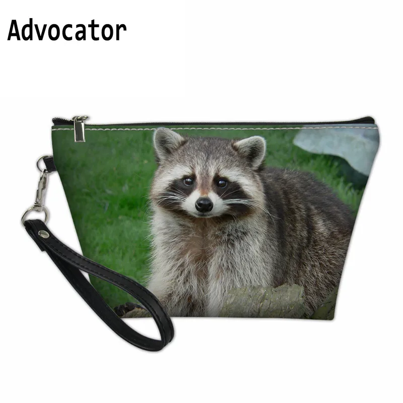 

ADVOCATOR Raccoon Printing PU Cute Cosmetic Organizer Bag for Women Make Up Storage Bag Travel Organizer Necessaire-feminina