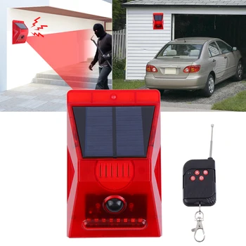 

Yonntech Solar Infrared Motion Sensor Detector Lamp Waterproof Remote Control Loud Strobe Alarm Light for Home Yard Outdoor