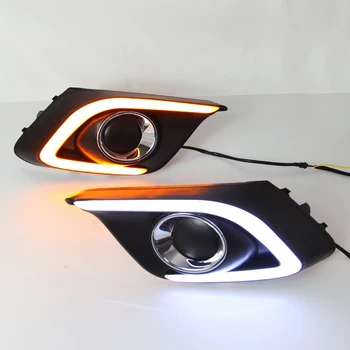 

eOsuns led drl daytime running light for Mazda Axela 2013-2016 with Dynamic moving yellow turn signal