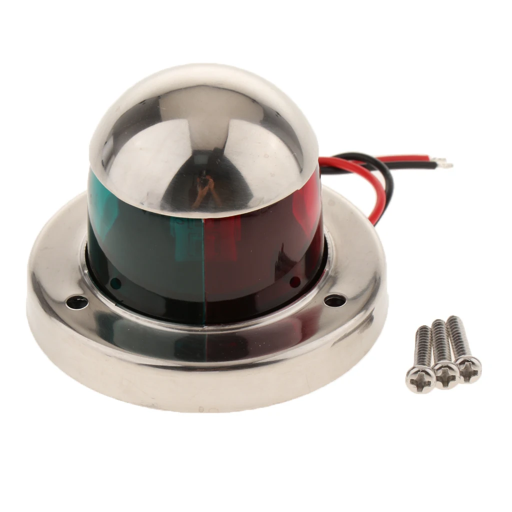Red & Green LED Navigation Signal Light Lamp 12V For Marine Boat Yacht