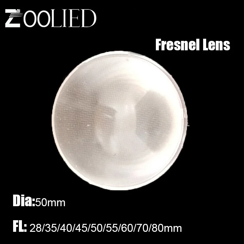 

LED Fresnel lens Dia 50mm FL 28/35/40/45/50/55/60/70/80mm Fresnel For Diy projector Fresnel Lense Solar Concentrator Stage Lamp