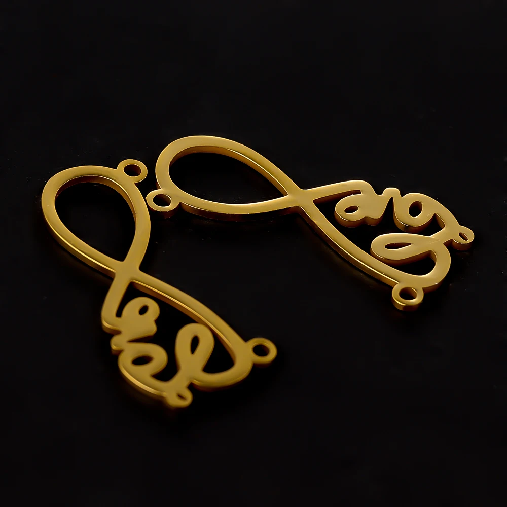 gold Semitree 5 шт. нержавеющая сталь Бесконечная любовь ожерелье подвеска Подвески Браслет Разъемы для DIY для изготовления украшений вручную поставки - Окраска металла: gold