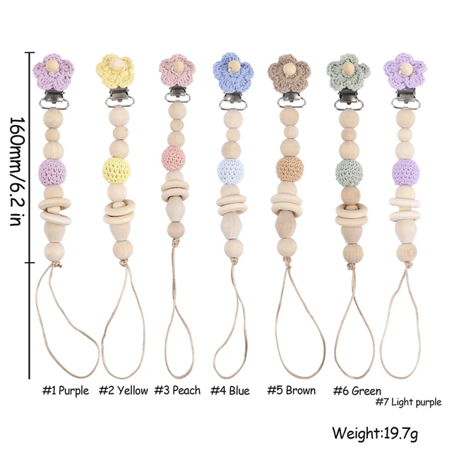 1PC Baby Pacifier For Newborn Attache Pacifier Chain Clips Crochet Flower Accessories Metal Dummy Pacifier Chain Holder Nipples 2