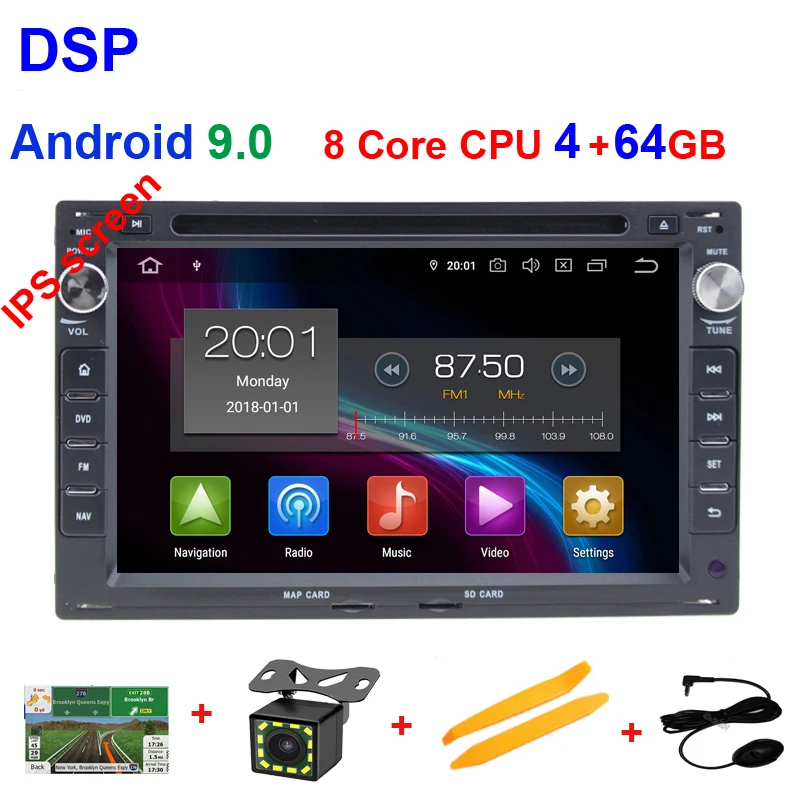 DSP ips 4G Android 9,0 Автомобильный gps для VW PASSAT B5 B4 JETTA BORA GOLF 4 SHARAN POLO MK5 MK4 MK3 T5 транспортер для peugeot 307 dvd - Цвет: 4GRAM 64G RAM  DSP