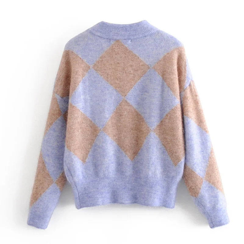 RR Argyle, свитера для женщин, модный Повседневный свитер с круглым вырезом, женские элегантные свитера с длинным рукавом, женские свитера JG