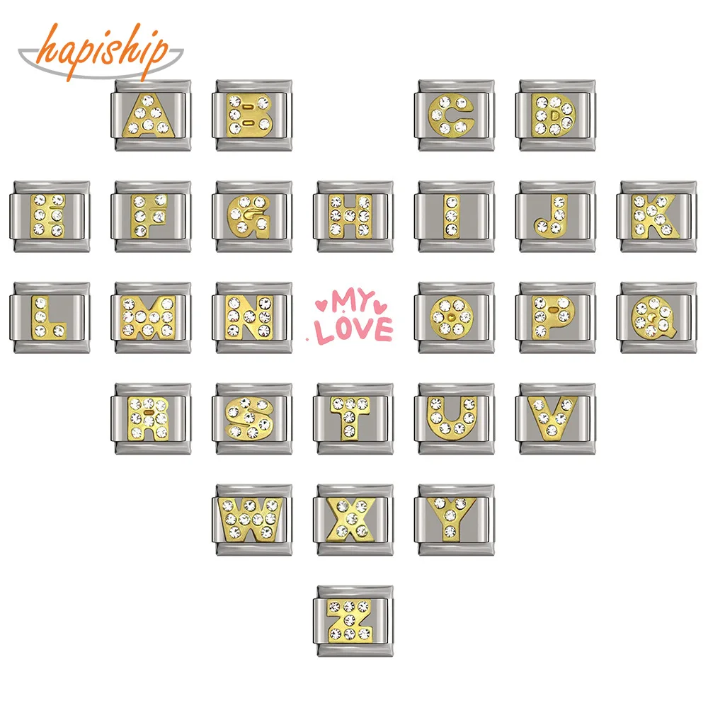 Hapiship 2018 ширина 9 мм оригинальная Маргаритка 26 букв стандартные итальянские шармы