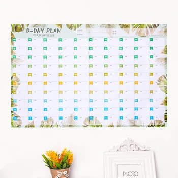 

1pc 100Day Countdown Learning Schedule Periodic Planner Table Gift For Kids Study Planning Learning Supplies Wall Calendar